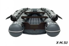 Лодка ПВХ SIBRIVER ХАТАНГА PRO-390 НДНД (ФАЛЬШБОРТ) (КМФ серый)